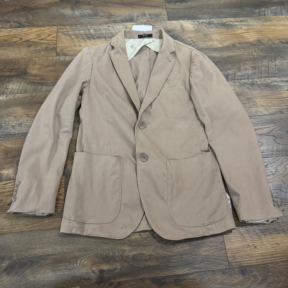 NWT Nordstrom Trim‎ Fit Sport Coat Blazer Men's 36R Tan Stretch Cotton Jacket